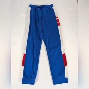Nike Kids Blue and White with Red Nike Logo Track/Jogger Pants Size Large